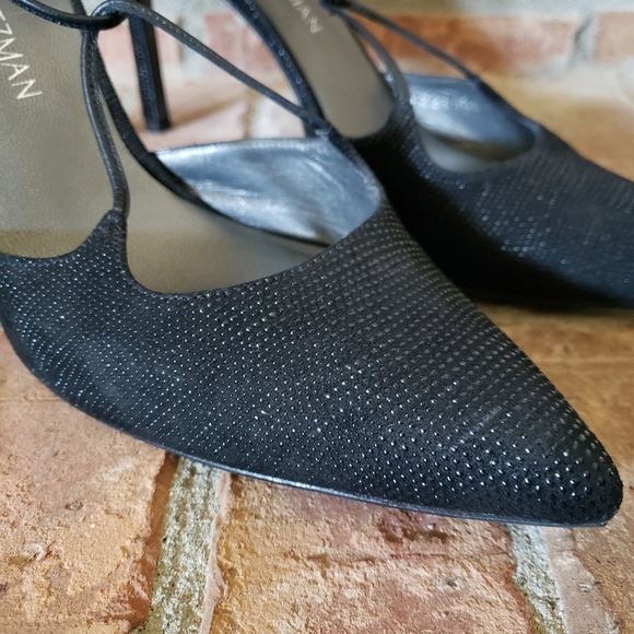Stuart Weitzman Black Ankle Tie Heels - Picture 2 of 9